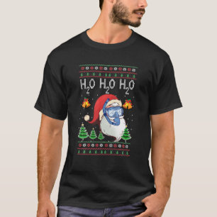 T-shirt Xmas H2O H2O H2O Père Noël Scuba Plongée Vilain