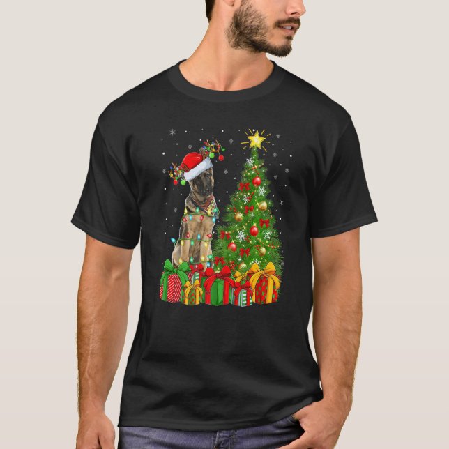 T-shirt Xmas Holiday Lights Santa German Shepherd Dog Chri (Devant)