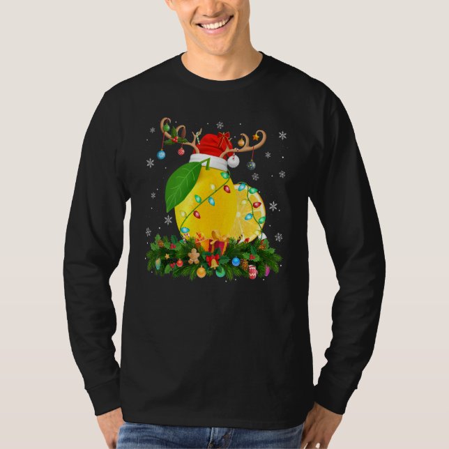 T-shirt Xmas Holiday Reindeer Hat Santa Lemon Christmas (Devant)