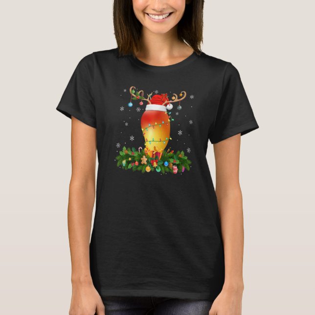 T-shirt Xmas Holiday Reindeer Hat Santa Mango Christmas   (Devant)