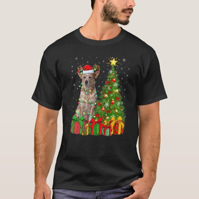 T-shirt Xmas Holiday Santa Australian Cattle Dog Christmas (Devant)