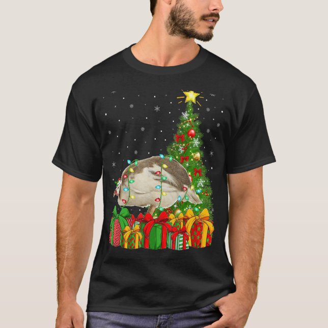 T-shirt Xmas Holiday Santa Guinea Fowl Bird Christmas Tree (Devant)