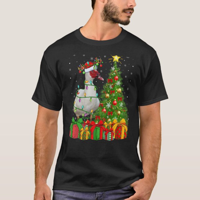 T-shirt Xmas Holiday Santa Muscovy Duck Bird Christmas Tre (Devant)