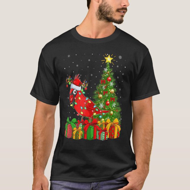 T-shirt Xmas Holiday Santa Northern Cardinal Bird Christma (Devant)