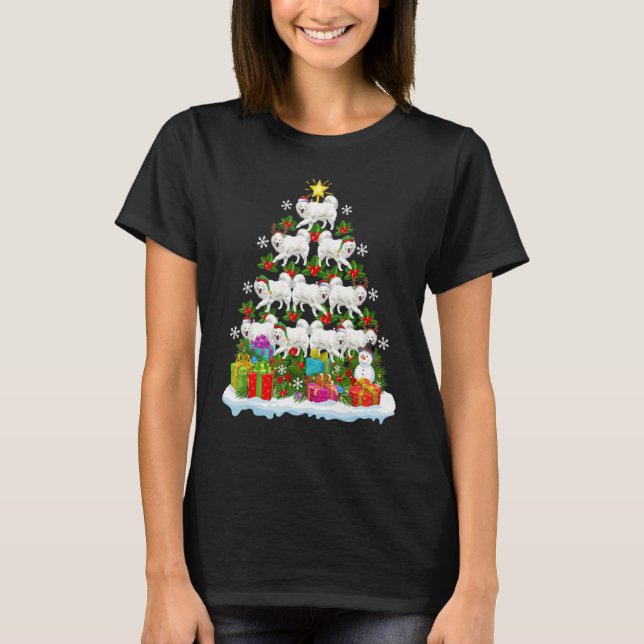 T-shirt Xmas Holiday   Santa Samoyed Dog Christmas Tree (Devant)