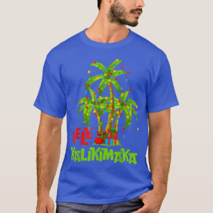 T-shirt Xmas illumine Palm Tree Mele Kalikimaka Hawaiian C