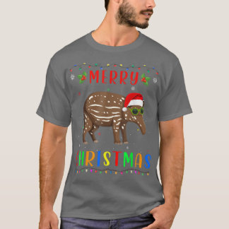 T-shirt Xmas Light Tapir Design Matching Christmas Pajama 