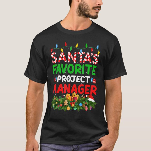 T-shirt Xmas Lighting Père Noël Favorite Project Manager C (Devant)