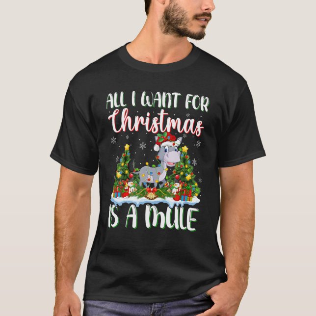 T-shirt Xmas Lighting Père Noël Tout Ce Que Je Veux Pour N (Devant)