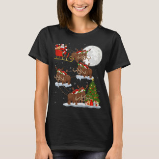 T-shirt Xmas Lighting Tree Père Noël équitation laine Mamm