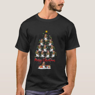 T-shirt Xmas Lights Père Noël Basset Hound Chien Arbre de