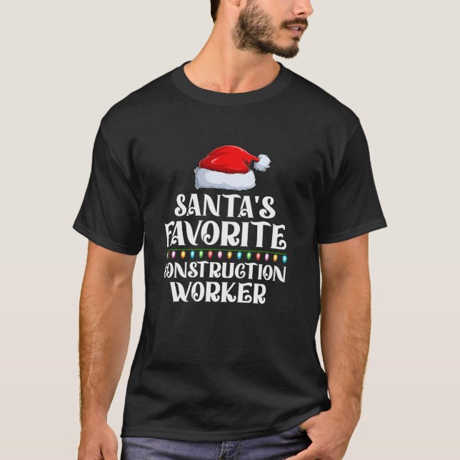 T-shirt Xmas Lights Père Noël's Favoris chantier (Devant)