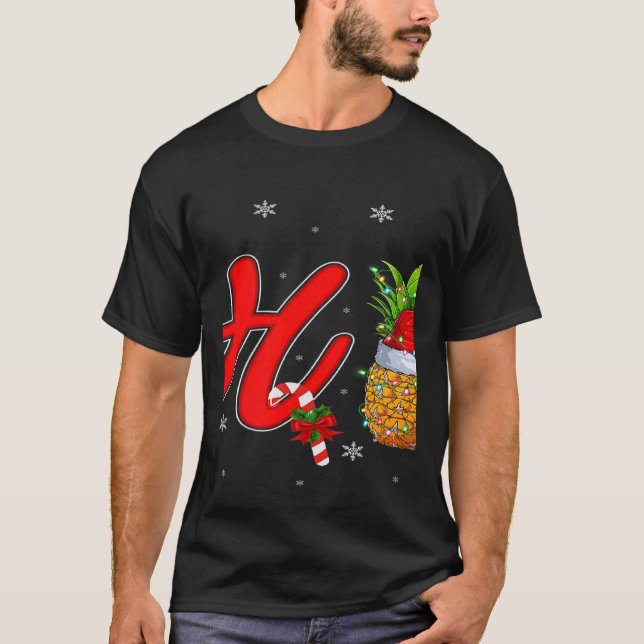 T-shirt Xmas Lights Pineapple Ho3 Ho Ho Ho Pineapple Chris (Devant)