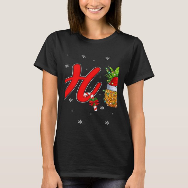 T-shirt Xmas Lights Pineapple Ho3 Ho Ho Ho Pineapple Chris (Devant)