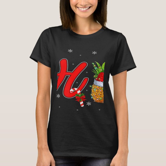 T-shirt Xmas Lights Pineapple Ho3 Ho Ho Ho Pineapple Chris (Devant)