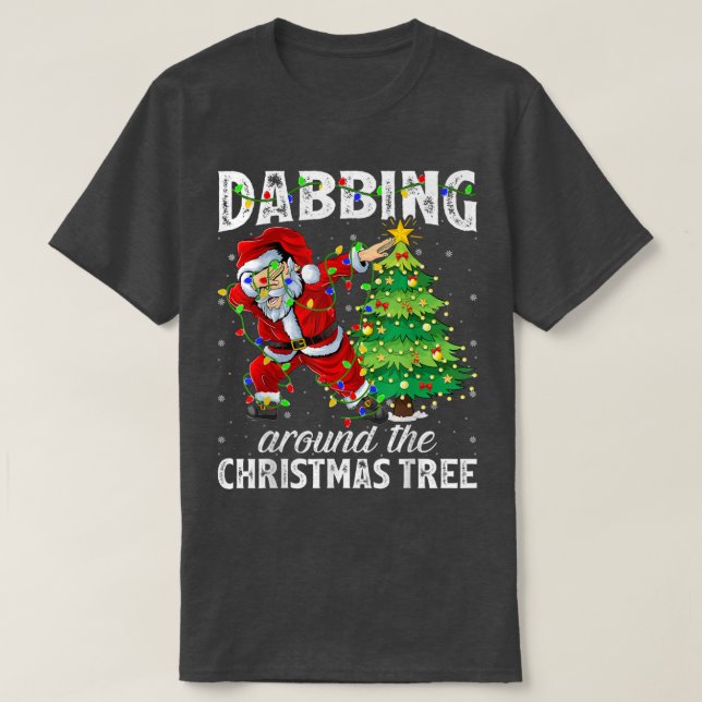 T-shirt Xmas Lights Santa Dabbing (Design devant)