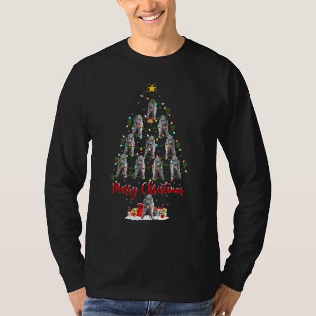 T-shirt Xmas Lights Santa Irish Wolfhound Dog Christmas Tr (Devant)