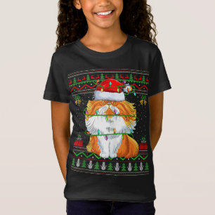 T-Shirt Xmas Lights style sucré moche Père Noël Perse Chat