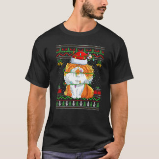 T-shirt Xmas Lights style sucré moche Père Noël Perse Chat