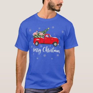 T-shirt Xmas Lights Tree Santa Ride Flamingo Red Truck Chr