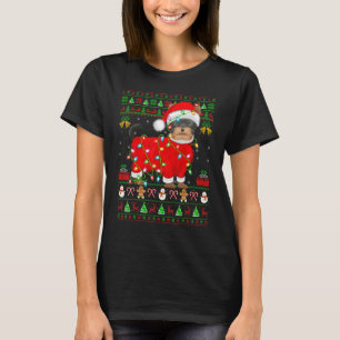 T-shirt Xmas moche éclaire Père Noël Yorkshire Terrier Chi
