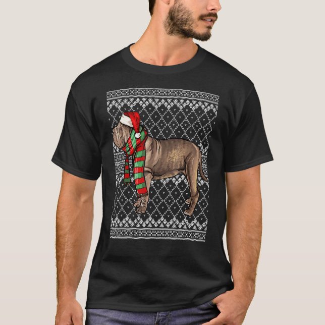 T-shirt Xmas Neapolitain Mastiff Père Noël Casquette Ugly  (Devant)