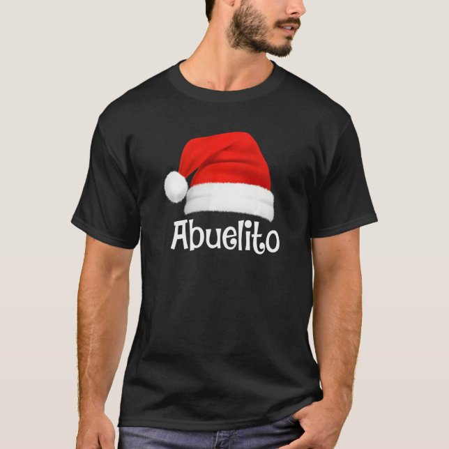 T-shirt Xmas Pajama Group Matching Abuelito Christmas Hat (Devant)