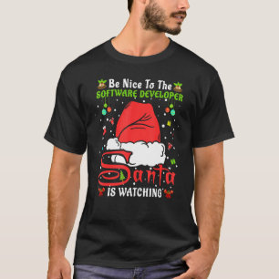 T-shirt Xmas Pajamas Soyez Gentil Pour Le Développeur Logi