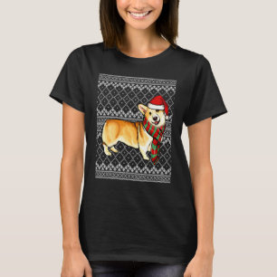 T-shirt Xmas Pembroke Welsh Corgi Chapeau de Père Noël lai