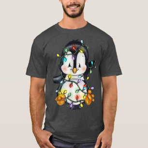T-shirt Xmas Pingouin Lumières Père Noël Reindeer Penguin 