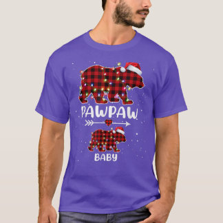 T-shirt Xmas Plaid Bear Pawpaw Bébé Polar Grossesse Announ