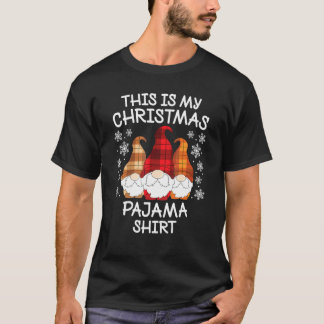 T-shirt Xmas Plaid Gnome Voici Mon Pyjama de Noël Hommes W