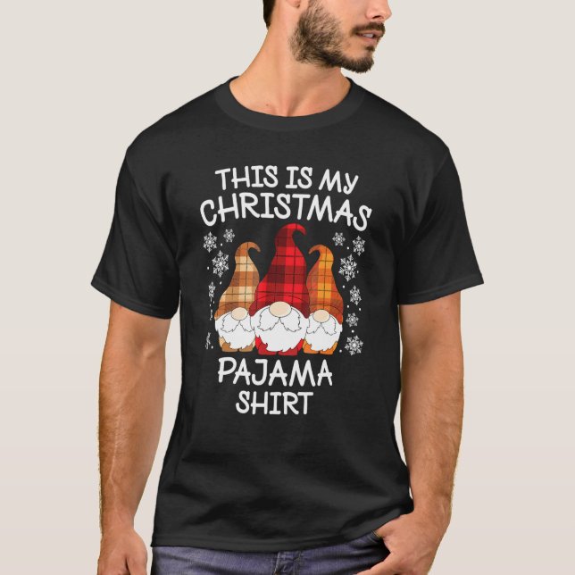 T-shirt Xmas Plaid Gnome Voici Mon Pyjama de Noël Hommes W (Devant)