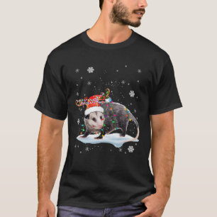 T-shirt Xmas Rat Xmas Lumières Père Noël Reindeer Rat Love