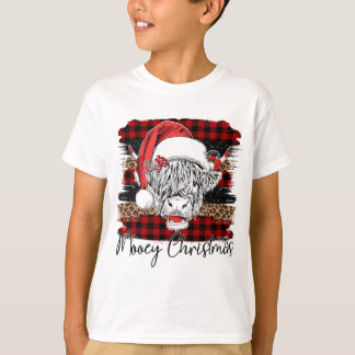 T-shirt Xmas Red Buffalo Plaid Cow Santa Claus Casquette M