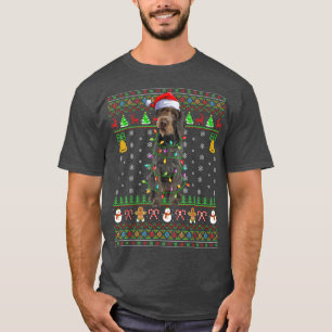 T-shirt Xmas Santa Chapeau German Wirehaired Pointer Chien