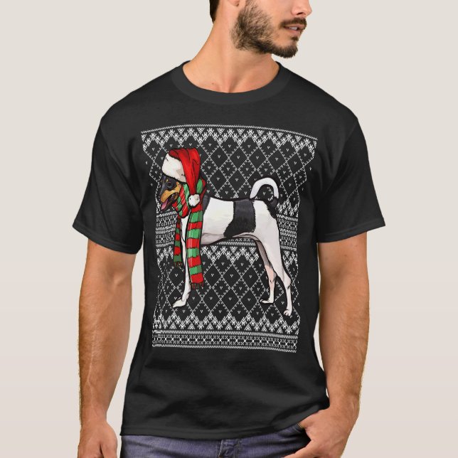 T-shirt Xmas Toy Fox Terrier Santa Claus Casquette Ugly Ch (Devant)
