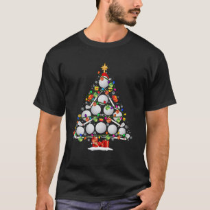 T-shirt Xmas Tree Golf Xmas Lights Père Noël Golf Ball Pla