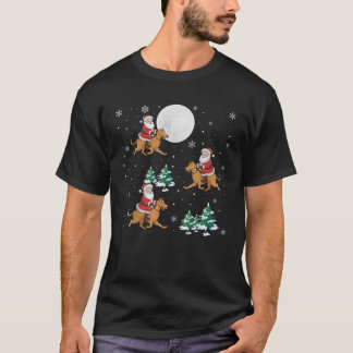 T-shirt Xmas Tree Père Noël équitation Irlandais Wolfhound