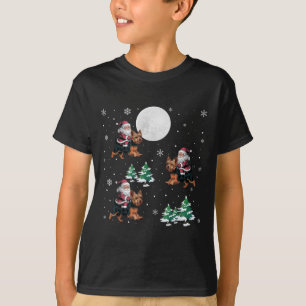 T-shirt Xmas Tree Père Noël équitation Yorkshire Terrier F