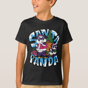 T-shirt Xmas Tree Père Noël Panda Enfants Garçon Fille Noë