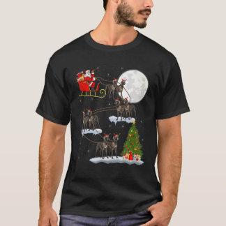 T-shirt Xmas Tree Santa Riding German Shorthaired Pointer