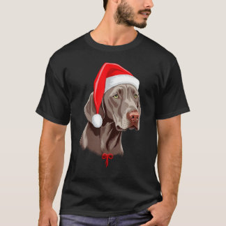 T-shirt Xmas Weimaraner Père Noël sur Christmas Weimaraner