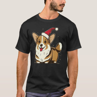 T-shirt Xmas Welsh Corgi Père Noël sur Welsh Corgi de Noël