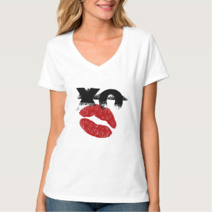 T-Shirt XO XO embrasse-moi rétro / Fête de filles