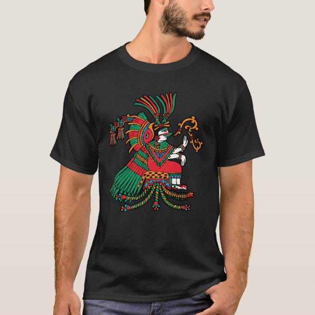T-shirt Xochiquetzal - Plumes de fleurs - Déesse de l'Amou (Devant)