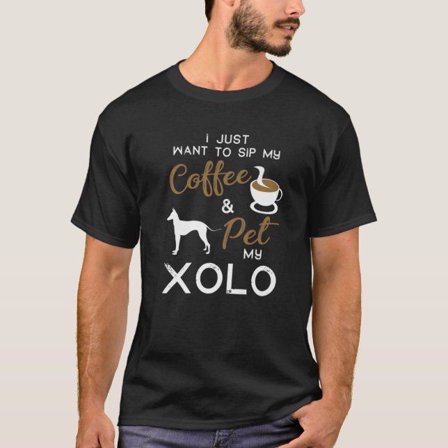 T-shirt Xoloitzcuintli Propriétaire du café de chien Xmas  (Devant)
