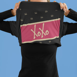 T-shirt XOXO Black Hot Rose Gold Cute Typographie