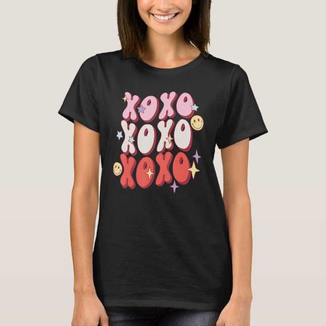 T-shirt XOXO Coeurs Aimer Hugs Baisers Valentines Jour Mat (Devant)
