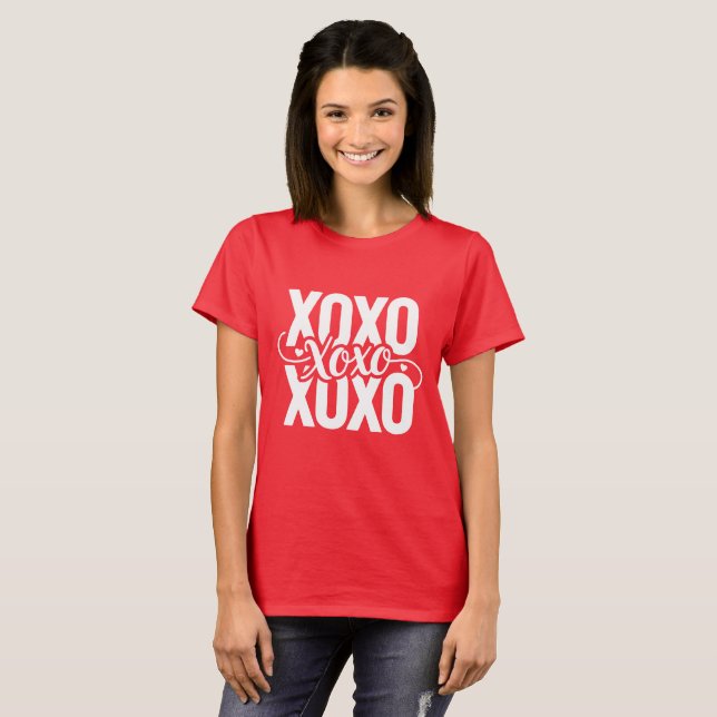 T-shirt XOXO Cœurs Saint-Valentin  (Devant entier)